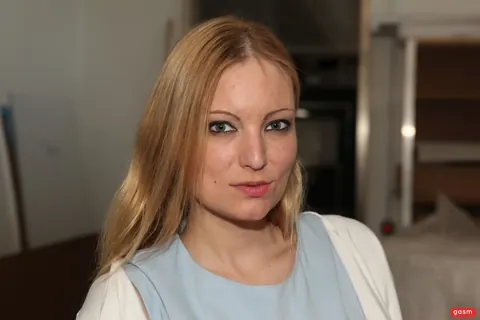 Kitty Blair: German Blonde in a Skirt Takes Two Men in a Threesome – photo 1 of 15