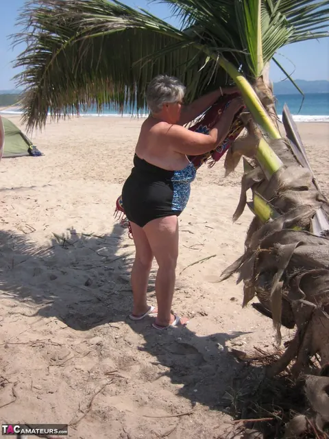 European BBW with Big Tits Strips Out of Her Bikini on the Beach – photo 9 of 20