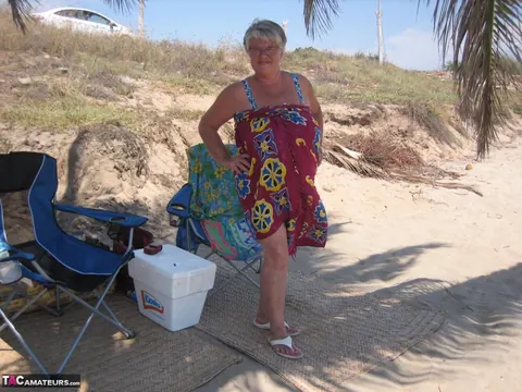 European BBW with Big Tits Strips Out of Her Bikini on the Beach – photo 1 of 20