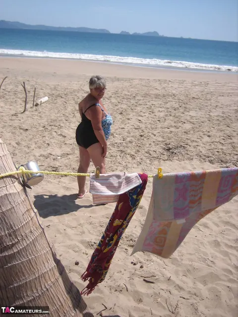 European BBW with Big Tits Strips Out of Her Bikini on the Beach – photo 5 of 20