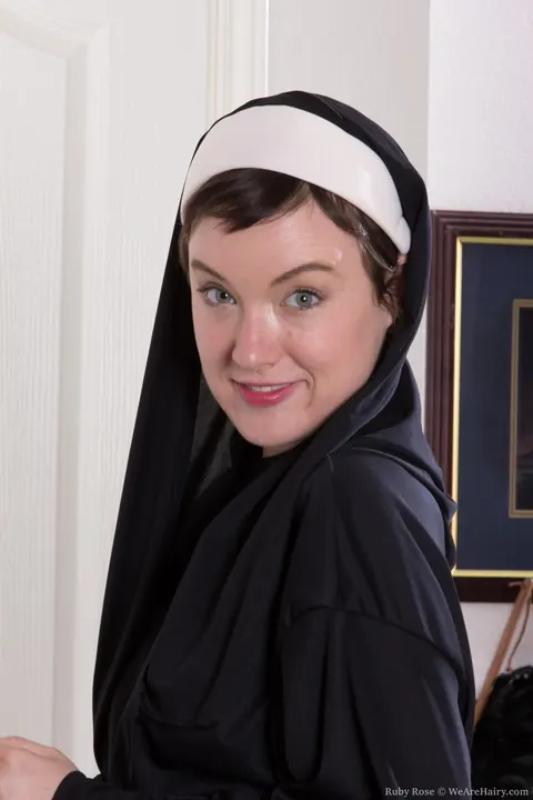 Ruby Rose: Petite Australian Brunette Nun Spreads Her Hairy Pussy and Armpits – photo 3 of 21