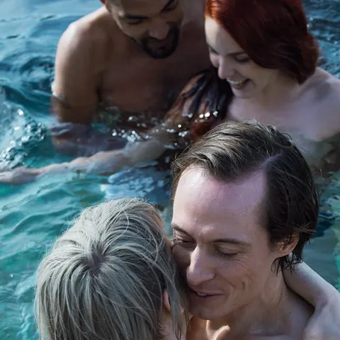 Amarna Miller: European Brunette and Redhead Make Out Naked by the Pool – photo 4 of 10