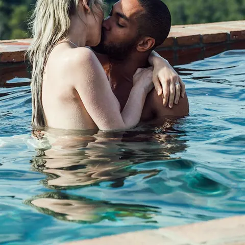 Amarna Miller: European Brunette and Redhead Make Out Naked by the Pool – photo 7 of 10