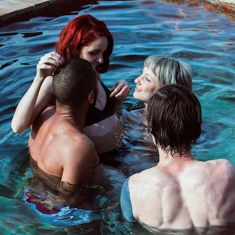 Amarna Miller: European Brunette and Redhead Make Out Naked by the Pool – photo 10 of 10