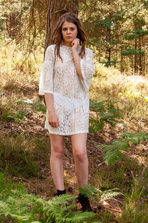 Thick Babe Lifts Her Short Dress to Flash Panties and Ass Outdoors – photo 1 of 21