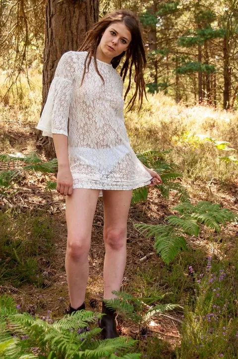 Thick Babe Lifts Her Short Dress to Flash Panties and Ass Outdoors – photo 21 of 21