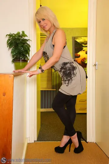British Babe with Big Tits Fucks a Dildo Standing