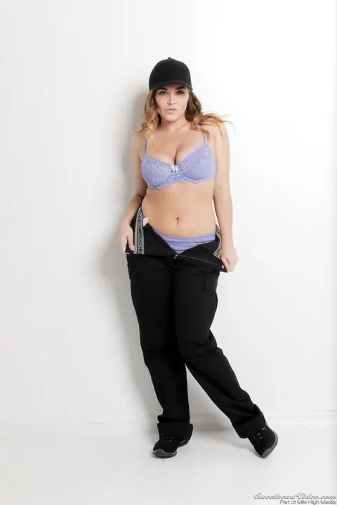 Natasha Nice: Busty Brunette in Lingerie Crawls on All Fours and Strips – photo 4 of 15