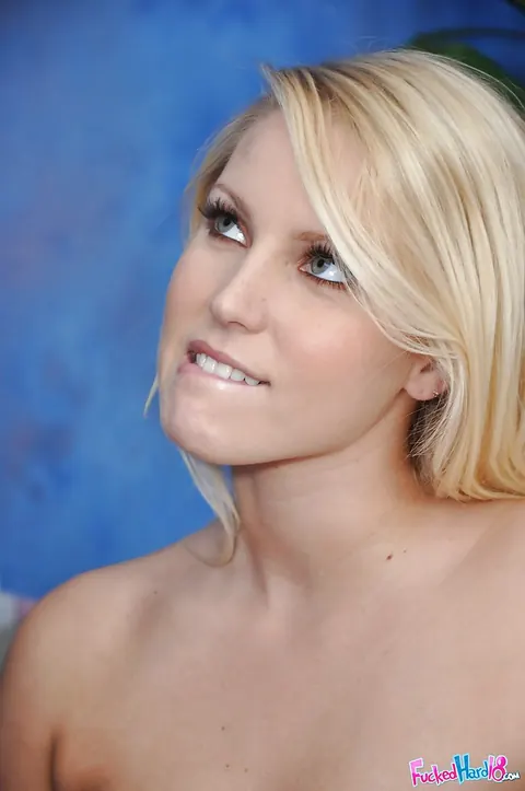 Blonde Gets Oiled Up, Sucks Cock and Takes Anal Doggy Style – photo 7 of 16