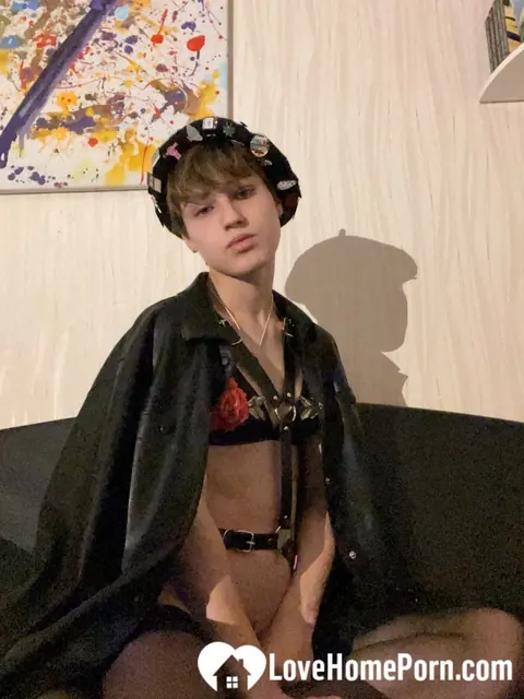 Brunette Trans Woman in Lingerie and Glasses Poses Nude – photo 2 of 20