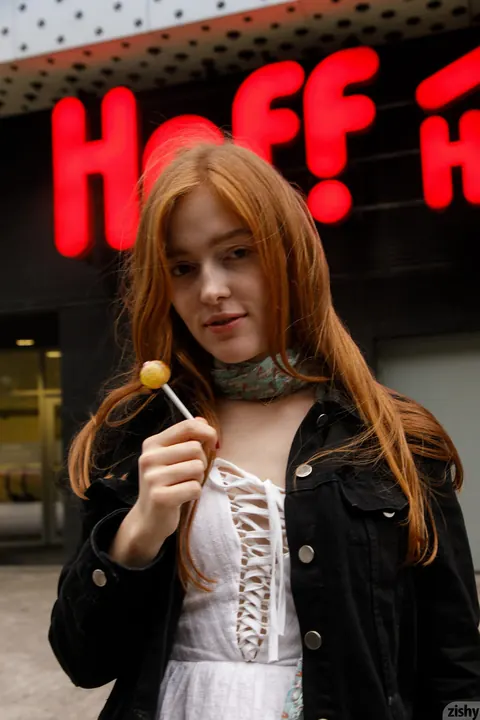 Jia Lissa: Russian Redhead Flashes Her Tits and Panties Outdoors – photo 3 of 12