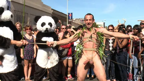 Bound Men Suck Cock and Fuck Doggy Style in Public – photo 15 of 15