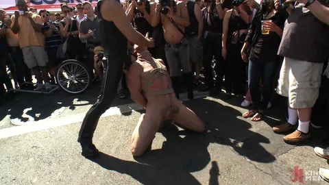 Bound Men Suck Cock and Fuck Doggy Style in Public – photo 5 of 15