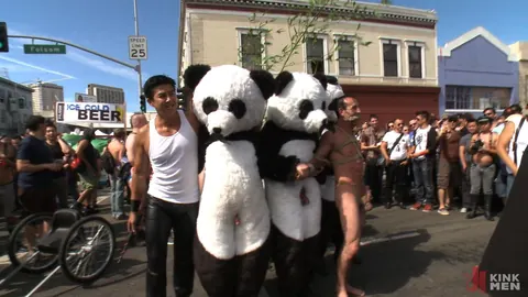 Bound Men Suck Cock and Fuck Doggy Style in Public – photo 2 of 15