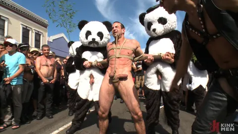 Bound Men Suck Cock and Fuck Doggy Style in Public – photo 4 of 15