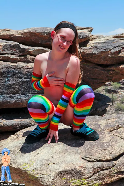 PAWG in Glasses and Socks Strips Outdoors – photo 7 of 15