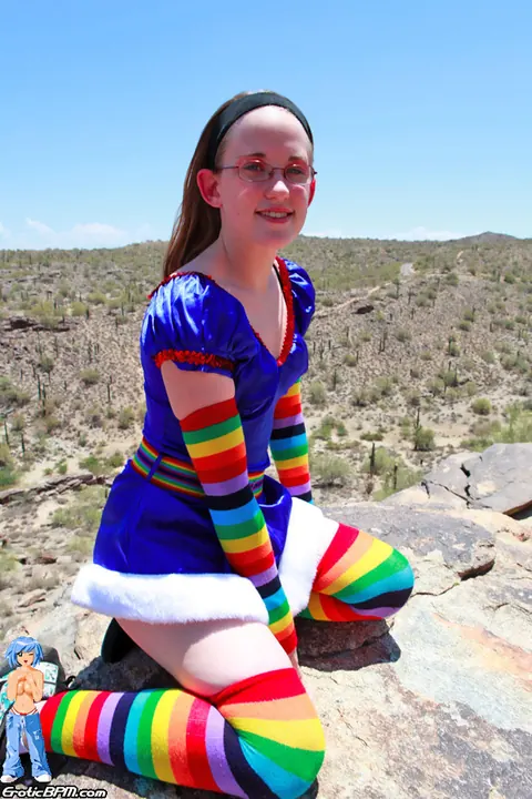 PAWG in Glasses and Socks Strips Outdoors – photo 2 of 15