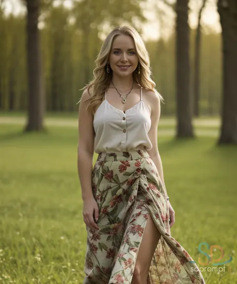 AI-Generated Woman Poses in Outfits Outdoors – photo 12 of 20