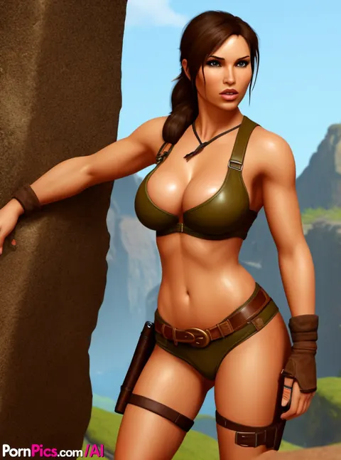AI-Generated Busty Woman Strips Out of Her Bikini and Spreads Her Pussy – photo 3 of 11