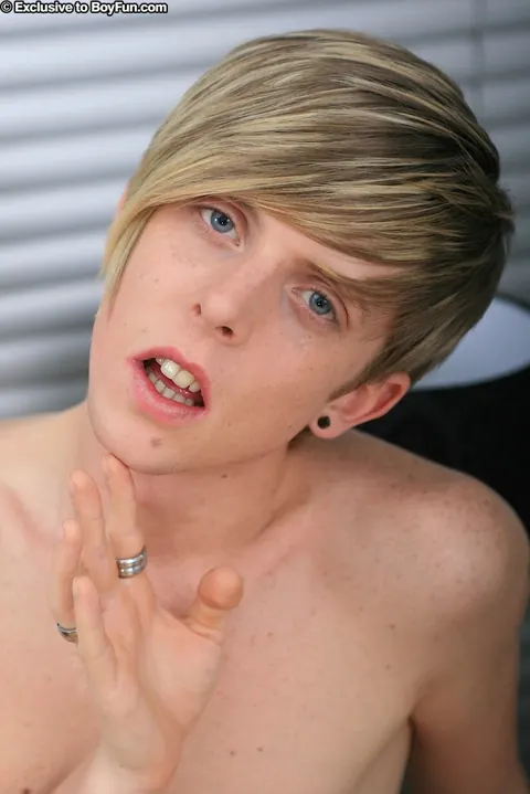 Blonde Guy Strips Naked and Strokes His Cock to a Cumshot – photo 21 of 21