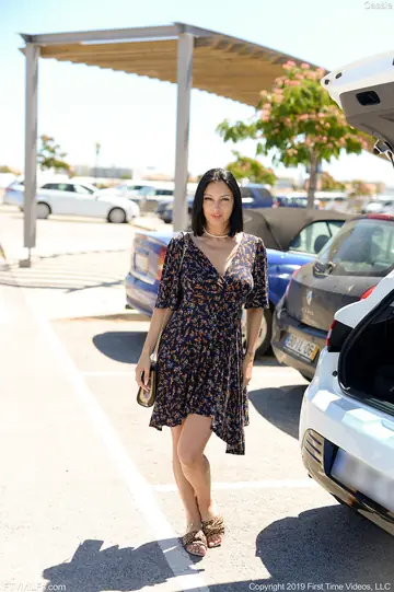 Brunette Drops Her Panties and Pisses Beside the Road