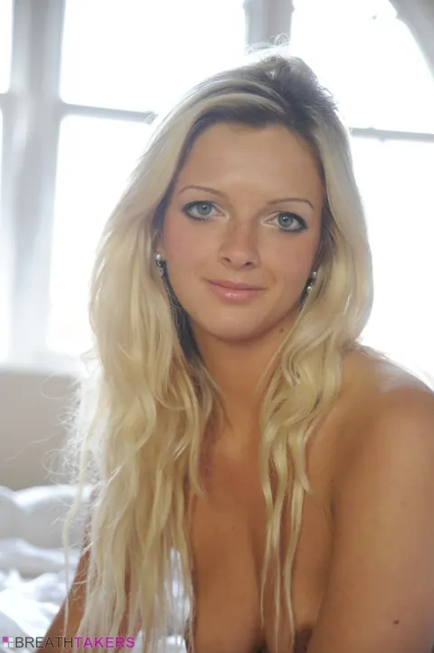 Blonde with Big Tits Strips Off Her White Cotton Panties and Spreads – photo 12 of 12