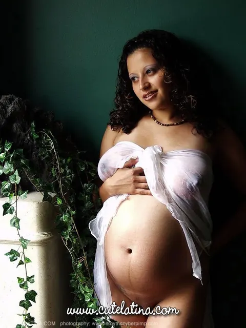 Pregnant Latina Bares Her Big Tits and Swollen Belly – photo 8 of 15