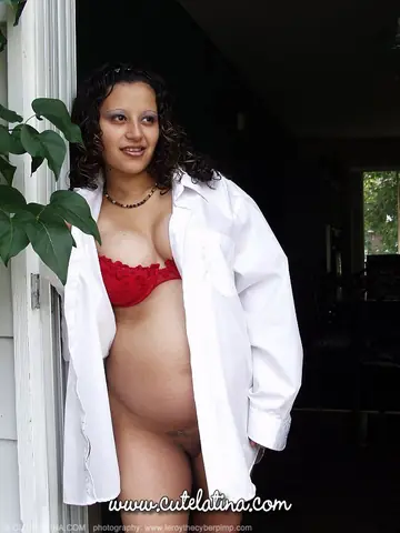Pregnant Latina Bares Her Big Tits and Swollen Belly