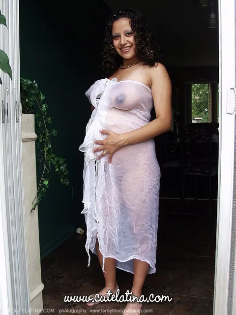 Pregnant Latina Bares Her Big Tits and Swollen Belly – photo 7 of 15