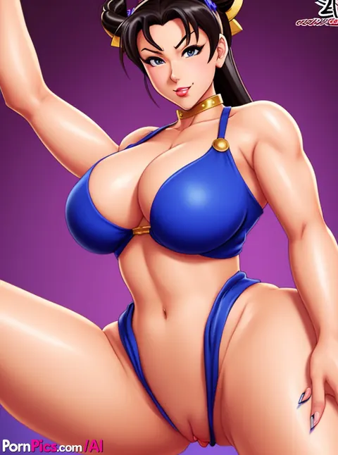 AI-Generated Busty Babe Fingers Her Pussy Outdoors in a Bikini – photo 5 of 10
