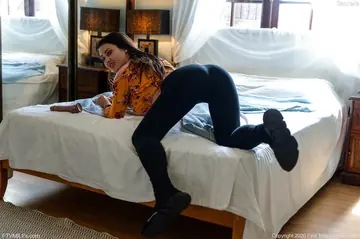 Busty Brunette MILF Twerks and Uses a Dildo in the Bedroom