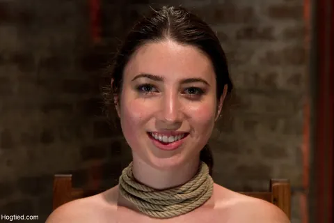 Serena Blair: Brunette in Rope Bondage Gives a Blowjob During BDSM – photo 16 of 17