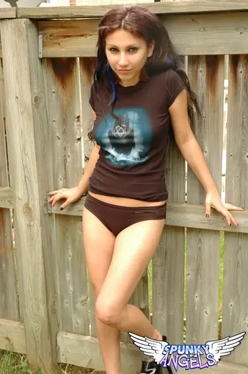 Slim Latina PAWG Shows Her Big Ass by the Backyard Fence in Heels
