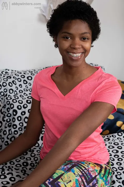 Short-Haired Ebony Australian Strips and Uses a Dildo – photo 1 of 20