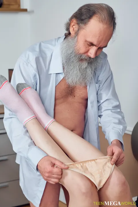 Milana Witch: Slim Russian in Socks Rides Old Man and Takes a Facial – photo 7 of 20