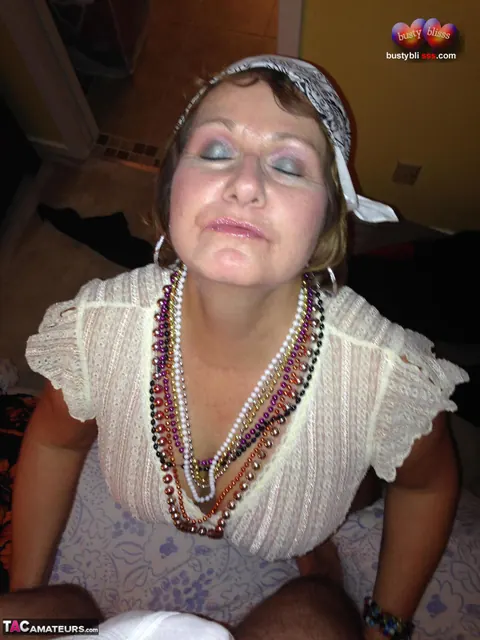 Bustybliss: Curvy Mature Brunette in Costume Gives a POV Blowjob – photo 4 of 16