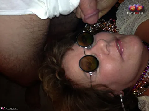 Bustybliss: Curvy Mature Brunette in Costume Gives a POV Blowjob – photo 13 of 16