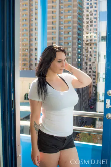 BBW Brunette Striptease Reveals Her Big Tits and Ass
