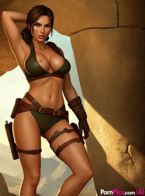 AI-Generated Babe with Big Tits Spreads Her Pussy in a Bikini – photo 10 of 10