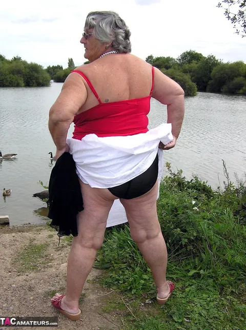 European BBW on a Public Trail Shows Her Big Tits in Panties – photo 8 of 20