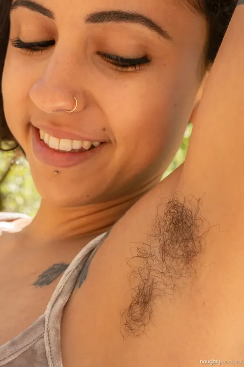 Petite Ebony Brunette Strips and Spreads Her Hairy Pussy Outdoors – photo 2 of 21