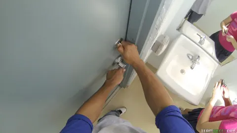 Courtney Loxx: Latina Brunette Gets Fucked in the Bathroom POV – photo 2 of 17