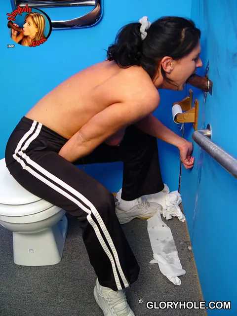 Michelle Raven: Tall Busty Brunette Sucks BBC and Kisses at Gloryhole – photo 12 of 21