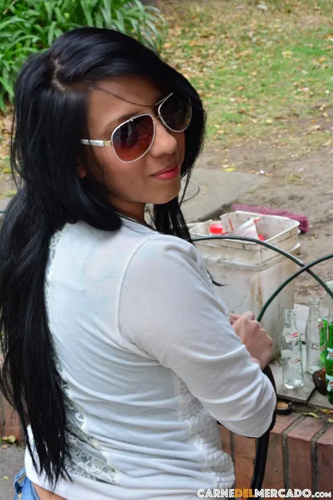 Otalia Barrios: Busty Latina MILF in Glasses Rides BBC Outdoors – photo 3 of 17