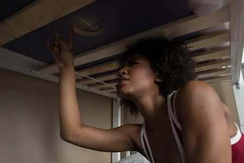 Demi Sutra: Curly Ebony Babe in Lingerie Sucks, Rides and Facesits Her Man – photo 7 of 20