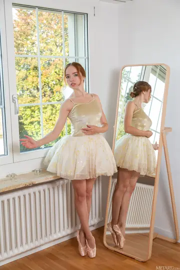 Ukrainian Brunette Undresses and Poses by the Window