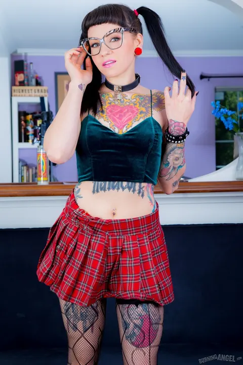 Necro Nicki: PAWG Brunette in Pigtails and Stockings Spreads Her Asshole – photo 3 of 17