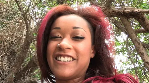 Skin Diamond: African MILF Bares Her Tits and Shaved Pussy on Public Beach – photo 11 of 11
