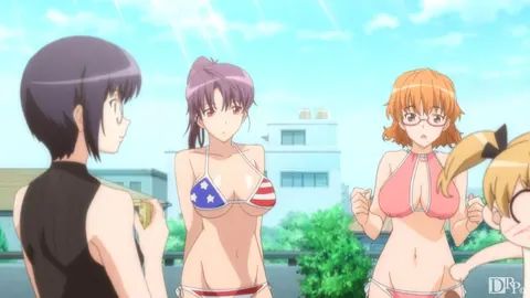 Busty Anime Babe in a Bikini Has Group Sex Outdoors – photo 10 of 10