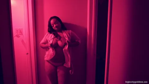 Ebony BBW Displays Her Big Tits in Low Light – photo 3 of 15